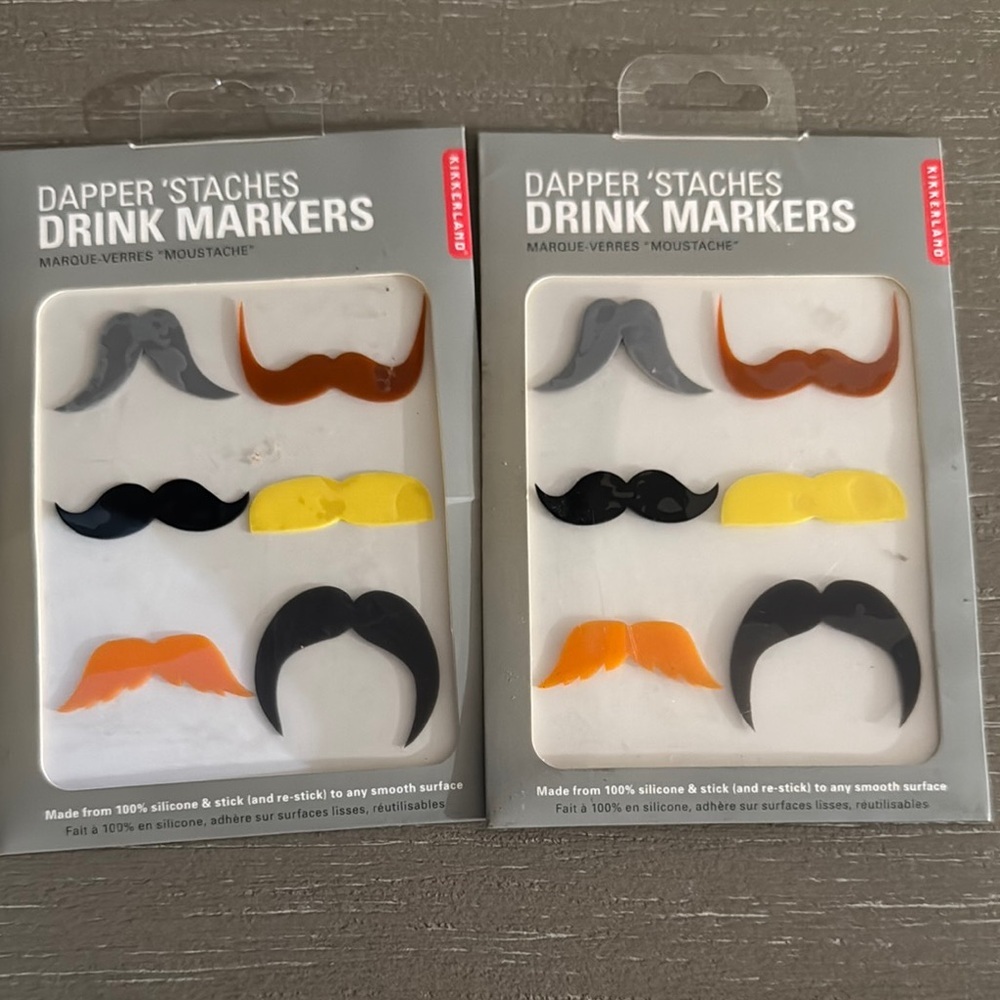 Dapper 'Staches Drink Markers